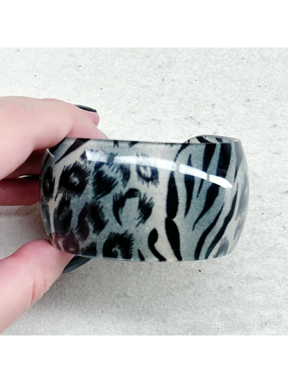78a. Gray Plastic Cuff Bracelet
